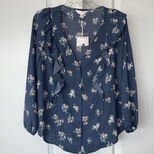 NEW LC Lauren Conrad long sleeve blouse- size M